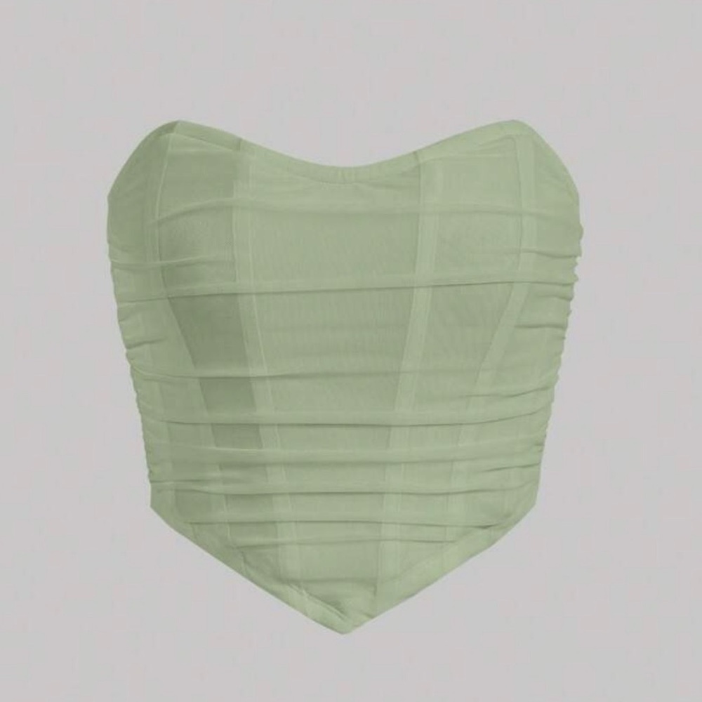 SHEIN Light Green Strapless Top
